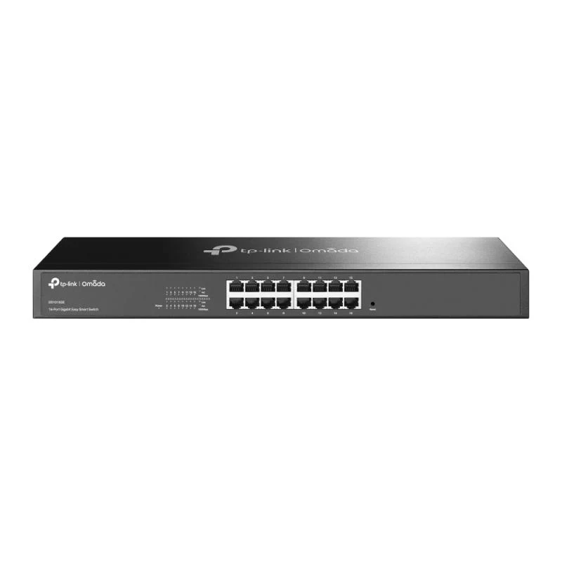 Omada 16-Port Gigabit Easy Smart Switch PORT: 16× Gigabit RJ45 Ports SPEC: 1U 19-inch Rack-mountable Steel Case FEATURE: MTU/Port/Tag-based VLAN, QoS, IGMP Snooping, Web/Utility Management, Plug and Play Omada 16-Port Gigabit Easy Smart Switch PORT: 16× Gigabit RJ45 Ports SPEC: 1U 19-inch Rack-mountable Steel Case FEATURE: MTU/Port/Tag-based VLAN, QoS, IGMP Snooping, Web/Utility Management, Plug and Play