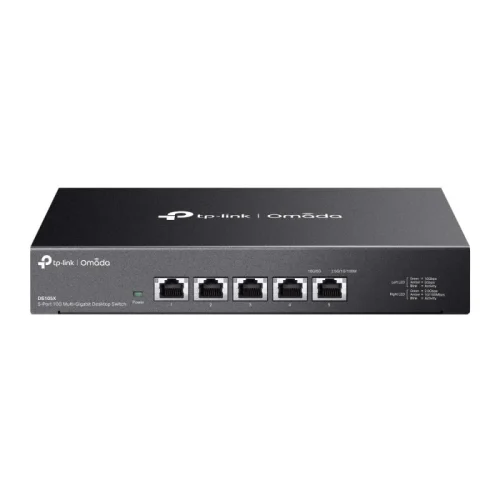 Omada 5-Port 10G Multi-Gigabit Desktop Switch PORT: 5× 10G RJ45 Ports SPEC: Desktop Steel Case FEATURE: Plug and Play Omada 5-Port 10G Multi-Gigabit Desktop Switch PORT: 5× 10G RJ45 Ports SPEC: Desktop Steel Case FEATURE: Plug and Play