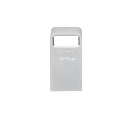 Memorie USB Kingston DataTraveler Micro 64 GB, USB 3.2, Argintiu