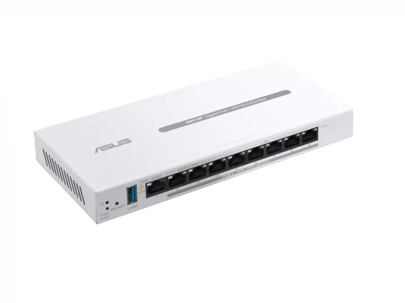 ASUS WIRED ROUTER 8 porturi POE EBG19P, Standarde wireless: Bluetooth® 3.0, Bluetooth® 3.2, IEEE 802.1p, IEEE 802.1q, IEEE 802.3, IEEE 802.3ab, IEEE 802.3i, IEEE 802.3u, IEEE 802.3x, IPv4, IPv6, 1 x antena interna Bluetooth, Procesor: 1.8GHz Dual-core ARMv8, Memorie: 256 MB Flash, 512 MB RAM ASUS WIRED ROUTER 8 porturi POE EBG19P, Standarde wireless: Bluetooth® 3.0, Bluetooth® 3.2, IEEE 802.1p, IEEE 802.1q, IEEE 802.3, IEEE 802.3ab, IEEE 802.3i, IEEE 802.3u, IEEE 802.3x, IPv4, IPv6, 1 x antena interna Bluetooth, Procesor: 1.8GHz Dual-core ARMv8, Memorie: 256 MB Flash, 512 MB RAM