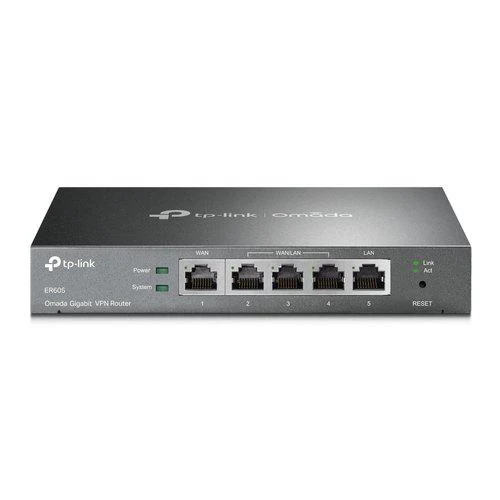 "Omada Gigabit VPN Router PORT: 1× Gigabit RJ45 WAN Port, 2× Gigabit RJ45 WAN/LAN Ports, 2× Gigabit RJ45 LAN Ports, 1× USB 2.0 Port; FEATURE: Integration with Omada SDN Controller, Support 20 IPsec VPN Tunnels, 16 PPTP/L2TP VPN Tunnels, 16 OpenVPN Tunnels, 150000 Concurrent Sessions, Load Balance