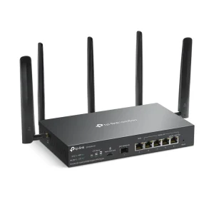 "Omada 4G+ Cat6 AX3000 Gigabit VPN Router PORT: 1× Gigabit SFP WAN/LAN Port, 1× Gigabit RJ45 WAN Port, 4× Gigabit WAN/LAN RJ45 Ports, 1 Nano SIM slot (4G+ Cat6) SPEED: 574Mbps at 2.4 GHz + 2402 Mbps at 5 GHz (HE160) Wi-Fi Speed, 300 Mbps Download LTE Speed FEATURE: Integration with Omada SDN