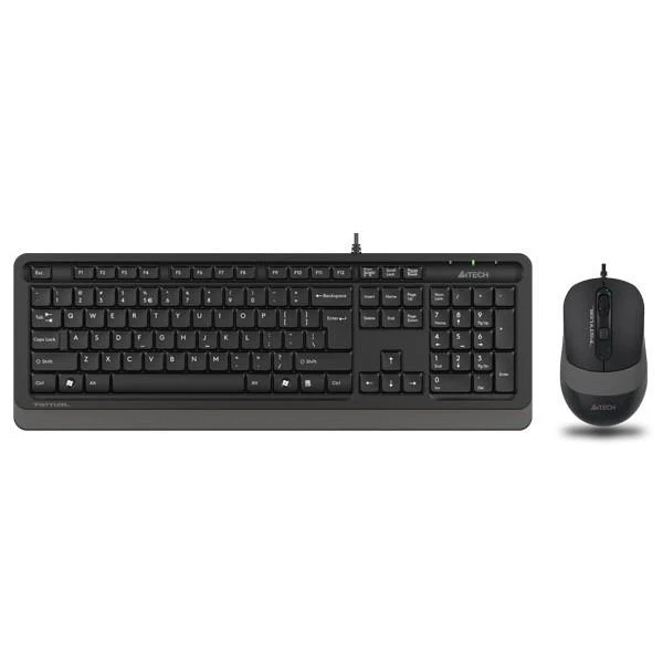 Kit Wired tastatura si mouse A4Tech Fstyler F1010, taste numerice, Negru