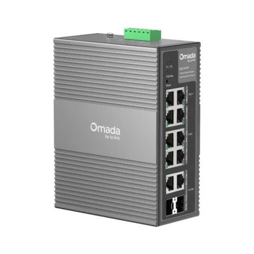 Omada 10-Port Gigabit Industrial Easy Managed Switch with 6-Port PoE+ and 2-Port PoE++ PORT: 2× Gigabit PoE++ Port, 6× Gigabit PoE+ Ports, 2× Combo Gigabit RJ45/SFP Ports SPEC: 802.3af/at/bt type3, Up to 240 W PoE Power(Depends on power input specifications), -40-75 ℃ Operating Temperature Omada 10-Port Gigabit Industrial Easy Managed Switch with 6-Port PoE+ and 2-Port PoE++ PORT: 2× Gigabit PoE++ Port, 6× Gigabit PoE+ Ports, 2× Combo Gigabit RJ45/SFP Ports SPEC: 802.3af/at/bt type3, Up to 240 W PoE Power(Depends on power input specifications), -40-75 ℃ Operating Temperature