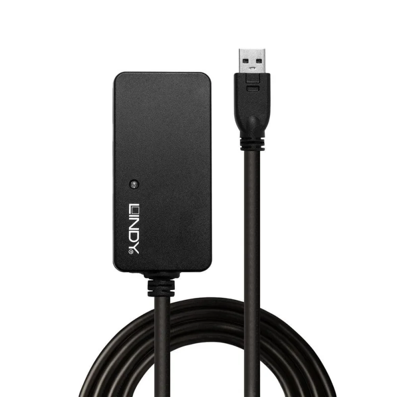 Hub USB LINDY 10m USB 3.0 Active Extension Pro Hub, USB-A, 4 porturi, Negru
