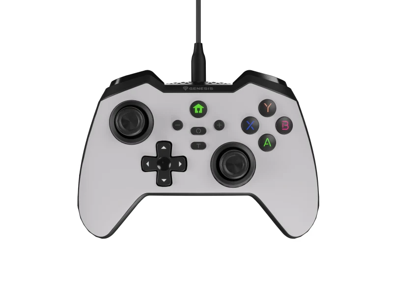 Controller cu fir Genesis Mangan 300, tip Analog/Digital, interfata USB, numar butoane 19, lungime cablu 200 cm, compatibilitate PC, ROG Ally, Nintendo Switch, Steam Deck, alb