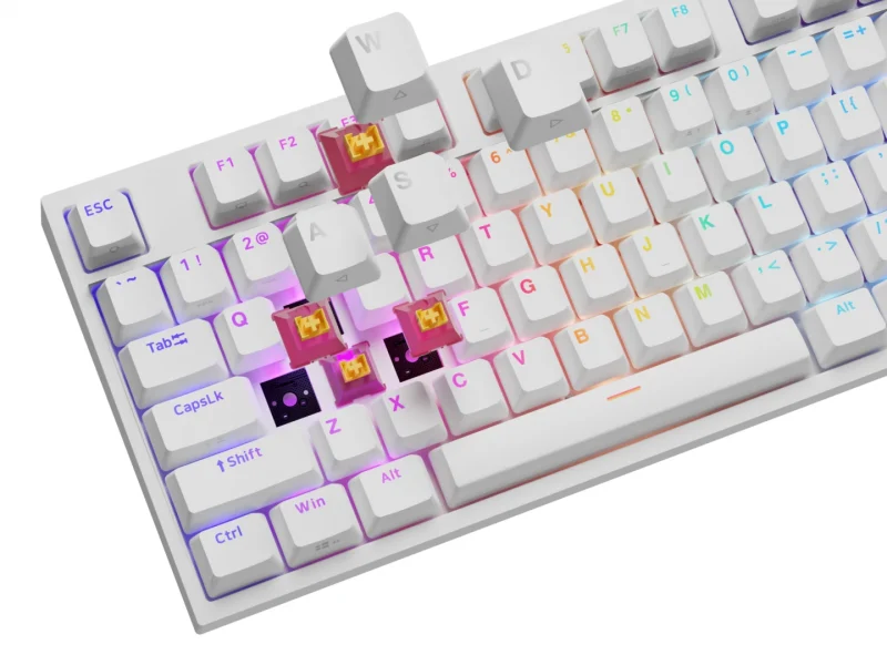Tastatura Mecanica Gaming Genesis Thor 404, RGB, USB, Alb