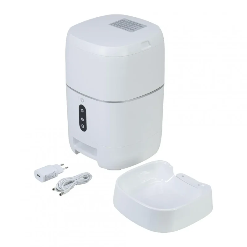 Hranitoare inteligenta de mancare PNI MyPet PT033PF pentru animale de casa, WiFi, 3 litri, programabil din aplicatia dedicata Tuya Smart, integrare in scenarii si automatizari smart cu alte produse compatibile Tuya, Dimensiuni: 205 x 205 x 430 mm, Greutate: 2.200 g, Volum: 3l, Alimentare: DC 5V 1A Hranitoare inteligenta de mancare PNI MyPet PT033PF pentru animale de casa, WiFi, 3 litri, programabil din aplicatia dedicata Tuya Smart, integrare in scenarii si automatizari smart cu alte produse compatibile Tuya, Dimensiuni: 205 x 205 x 430 mm, Greutate: 2.200 g, Volum: 3l, Alimentare: DC 5V 1A