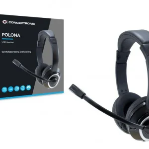 Casti Head-band Conceptronic POLONA, Wired, Negru