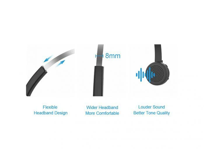 Casti Mono-casca Conceptronic POLONA03BD, Wireless, noise-canceling, Negru