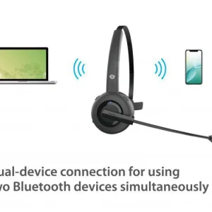 Casti Mono-casca Conceptronic POLONA03BD, Wireless, noise-canceling, Negru