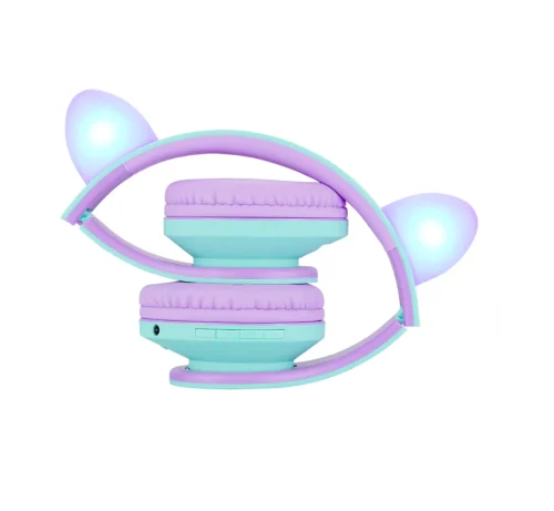 Casti Over-ear PowerLocus KidsCat, Wireless/Wired, Multicolor