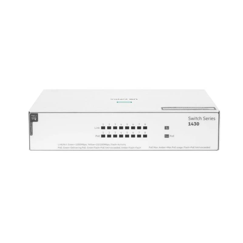 HPE Networking Instant On Switch 8p Gigabit CL4 PoE 64W 1430 HPE Networking Instant On Switch 8p Gigabit CL4 PoE 64W 1430