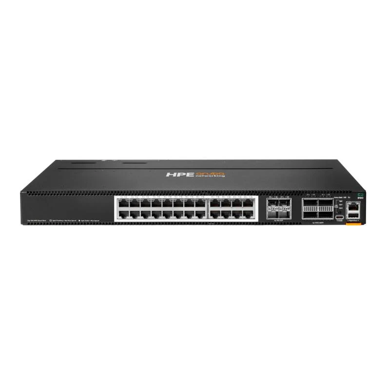 HPE Aruba Networking CX 8100 24x10G Base-T 4x10G SFP+ 4x40/100G QSFP28 FB 3Fan 2AC PSU Sw Bdl HPE Aruba Networking CX 8100 24x10G Base-T 4x10G SFP+ 4x40/100G QSFP28 FB 3Fan 2AC PSU Sw Bdl