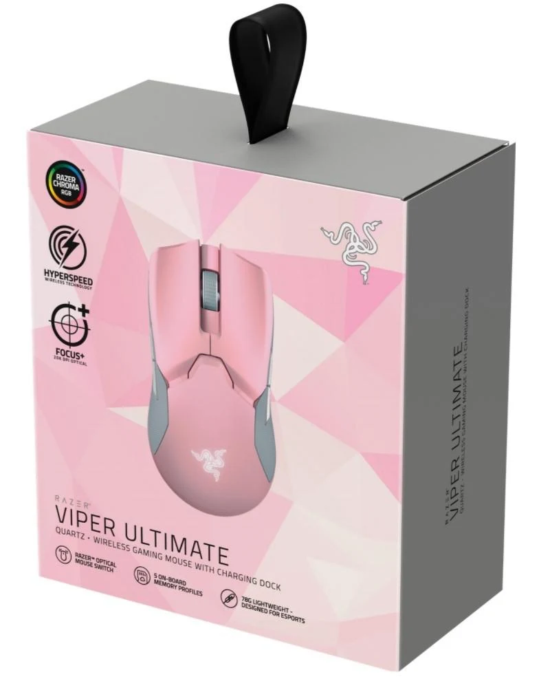 Mouse Gaming Wireless Razer Viper Ultimate, 20000 dpi, Roz Mouse Gaming Wireless Razer Viper Ultimate, 20000 dpi, Roz