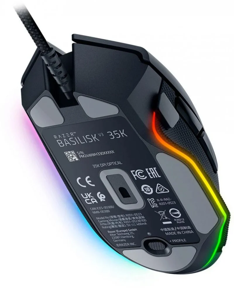 Mouse Gaming Wireless Razer Basilisk V3 35K, 35000 dpi, negru