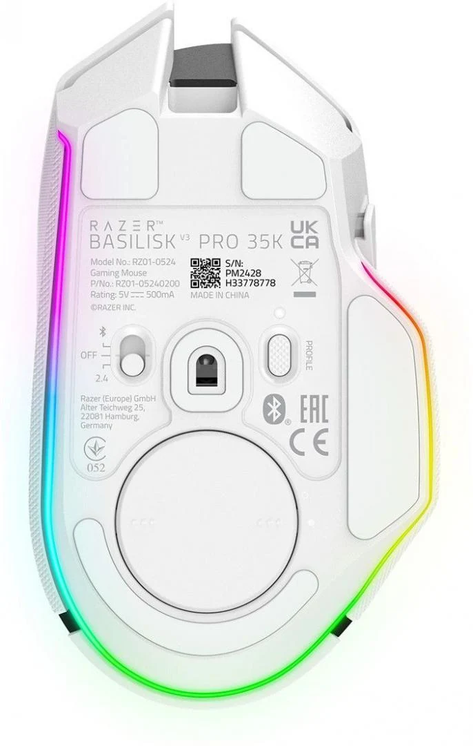Mouse Gaming Wireless Razer Basilisk V3 Pro 35K, 35000 DPI, Alb