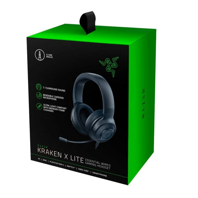 Casti Gaming Head-band Razer Kraken X Lite, Wired, noise-canceling, Negru