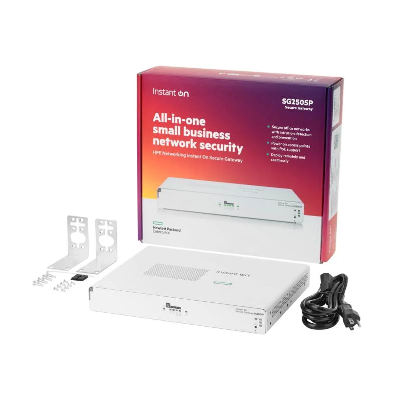HPE Networking Instant On Secure Gateway 5-port SmartRate 2.5G PoE+ 64W SG2505P