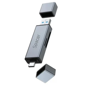 Card Reader extern SPACER Card Reader Spacer Spcr-typec-usb-01, Gray