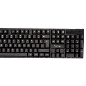 Kit wireless tastatura si mouse SPACER SPDS-1100, taste numerice, negru