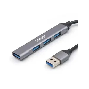 Hub USB SPACER SPHB-USB-4U-01 USB-C, 4 porturi, Gri