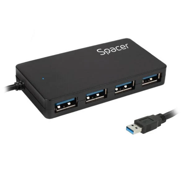 Hub USB SPACER SPHB-USB-4U30-03 USB-A, 4 porturi, Negru