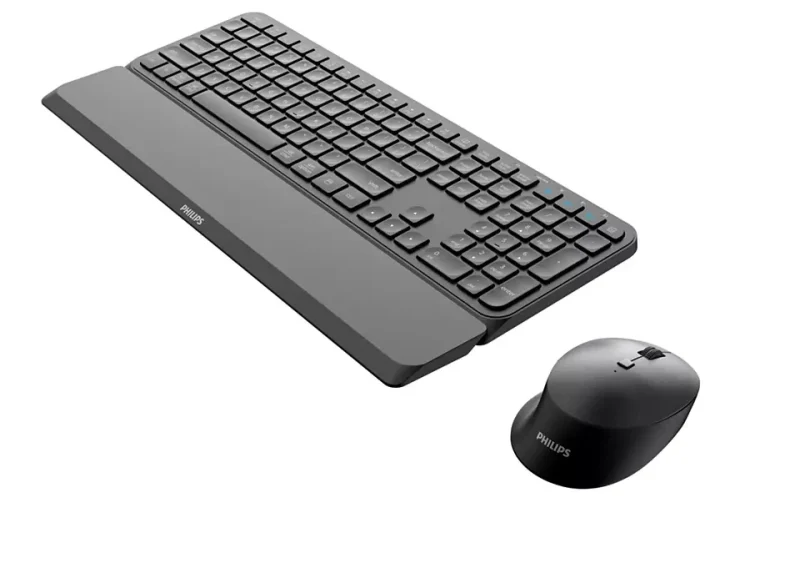 Kit Wireless tastatura si mouse Philips SPT6607B/00, taste numerice, negru