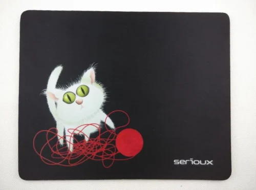 Mouse pad Serioux, model Cat and ball of yarn, MSP01, suprafata textila, baza cauciucata, 250*200*3mm Mouse pad Serioux, model Cat and ball of yarn, MSP01, suprafata textila, baza cauciucata, 250*200*3mm