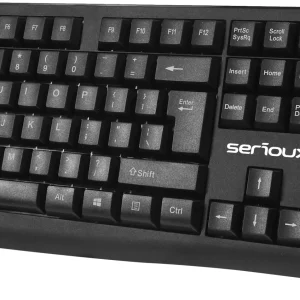 Kit Serioux cu fir, Tastatura: interfata USB, 104 taste, material ABS, US layout, lungime cablu 1.5m PVC, dimensiuni 440*159*25mm, negru, Mouse: interfata USB, 4 butoane, polling rate 125 Hz, rezolutie DPI 1000, lungime cablu 1.5m PVC, dimensiuni 109*61*37mm, negru Kit Serioux cu fir, Tastatura: interfata USB, 104 taste, material ABS, US layout, lungime cablu 1.5m PVC, dimensiuni 440*159*25mm, negru, Mouse: interfata USB, 4 butoane, polling rate 125 Hz, rezolutie DPI 1000, lungime cablu 1.5m PVC, dimensiuni 109*61*37mm, negru