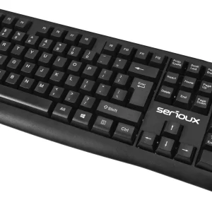 Kit Serioux cu fir, Tastatura: interfata USB, 104 taste, material ABS, US layout, lungime cablu 1.5m PVC, dimensiuni 440*159*25mm, negru, Mouse: interfata USB, 4 butoane, polling rate 125 Hz, rezolutie DPI 1000, lungime cablu 1.5m PVC, dimensiuni 109*61*37mm, negru Kit Serioux cu fir, Tastatura: interfata USB, 104 taste, material ABS, US layout, lungime cablu 1.5m PVC, dimensiuni 440*159*25mm, negru, Mouse: interfata USB, 4 butoane, polling rate 125 Hz, rezolutie DPI 1000, lungime cablu 1.5m PVC, dimensiuni 109*61*37mm, negru