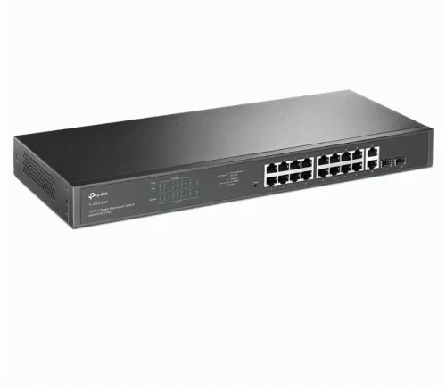 "18-Port Gigabit Rackmount Switch with 16-Port PoE+ PORT: 16× Gigabit PoE+ Ports, 2× Gigabit Non-PoE Ports, 2× Combo Gigabit SFP Slots SPEC: 802.3at/af, 250 W PoE Power, 1U 19-inch Rack-mountable Steel Case FEATURE: Plug and Play"