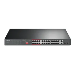 "24-Port 10/100 Mbps + 2-Port Gigabit Rackmount Switch with 24-Port PoE+ PORT