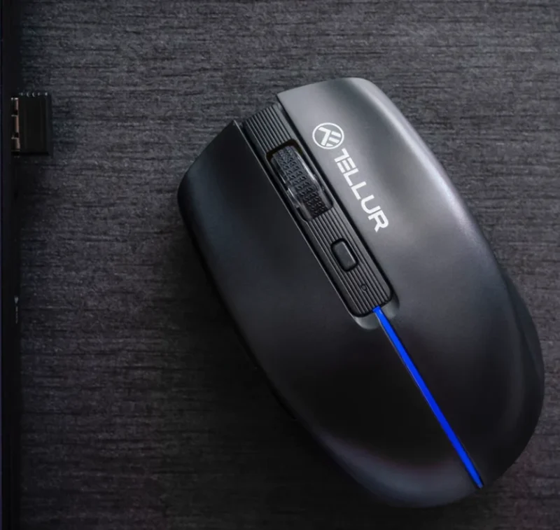 Mouse Gaming Wireless TELLUR Tellur Silent Click, 1600 dpi, Negru