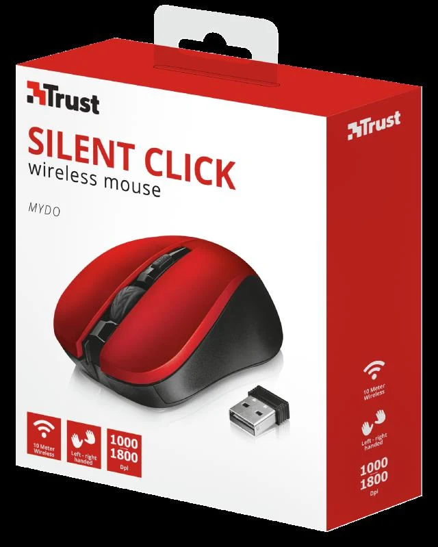 Mouse Wireless TRUST Mydo Silent Click, 1800 DPI, Multicolor
