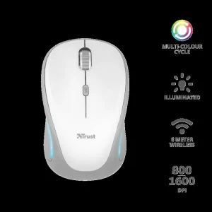 Mouse Wireless Trust Yvi FX, 1600 dpi, Alb Mouse Wireless Trust Yvi FX, 1600 dpi, Alb