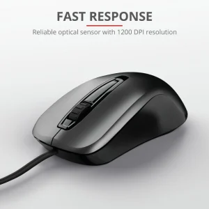 Mouse Trust Carve, 1200 dpi, Negru