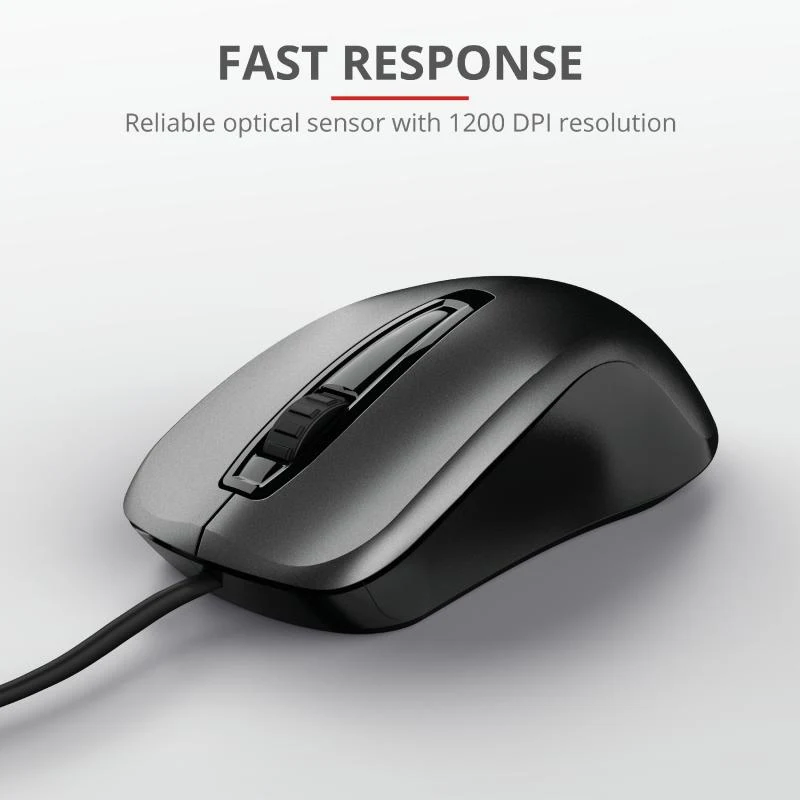 Mouse Trust Carve, 1200 dpi, Negru