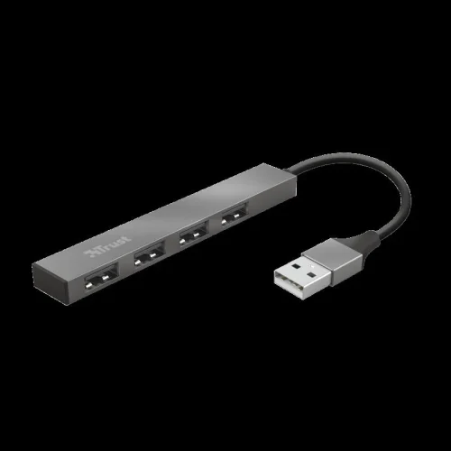 Hub USB Trust Halyx USB-A, 4 porturi, Argintiu