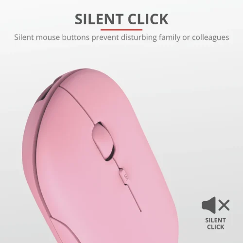 Mouse Wireless Trust Puck, 1600 dpi, Roz