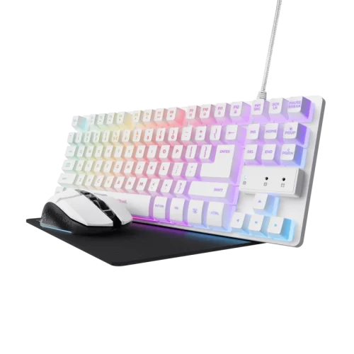 Tastatura Mecanica Gaming Trust GXT 794W 3-in-1 Gaming Bundle, RGB, USB, Alb Tastatura Mecanica Gaming Trust GXT 794W 3-in-1 Gaming Bundle, RGB, USB, Alb