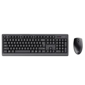 Kit Wireless tastatura si mouse TRUST Primo, taste numerice, Negru