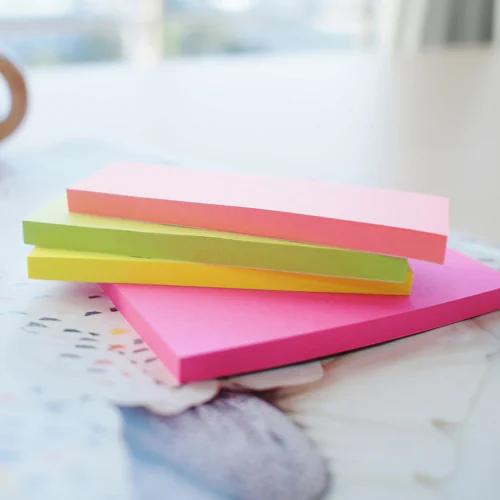 Notes autoadeziv 76 x 76 mm, 3 x 50 file/set, Stick'n - 3 culori fosforescente