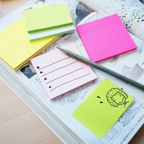 Notes autoadeziv 76 x 76 mm, 3 x 50 file/set, Stick'n - 3 culori fosforescente