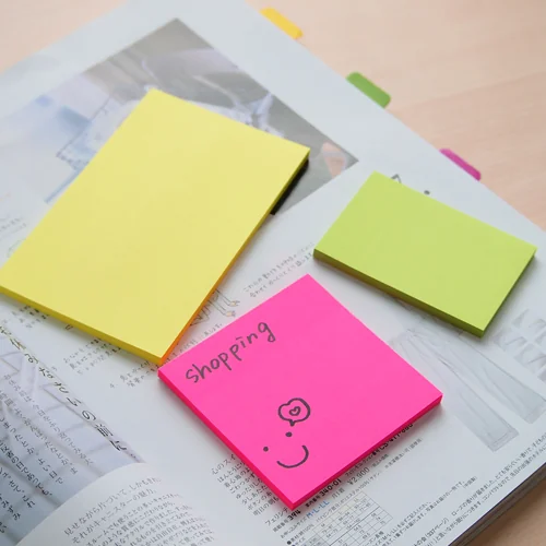 Notes autoadeziv 76 x 76 mm, 3 x 50 file/set, Stick'n - 3 culori fosforescente