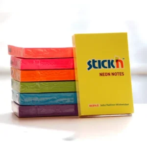 Notes autoadeziv 76 x 51 mm, 100 file, Stick'n - verde neon