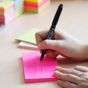 Notes autoadeziv 76 x 76 mm, 100 file, Stick'n - mov neon