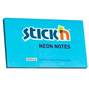 Notes autoadeziv 76 x 127 mm, 100 file, Stick'n - albastru neon