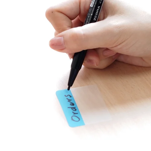 Stick index plastic transp. cu margine color 38 x 25 mm, 4 x 20 file/set, Stick'n - 4 culori neon