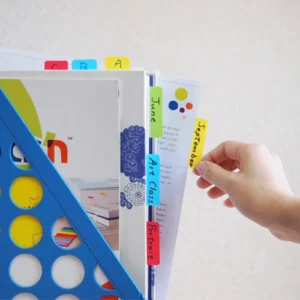 Stick index plastic transp. cu margine color 38 x 51 mm, 4 x 20 file/set, Stick'n - 4 culori neon